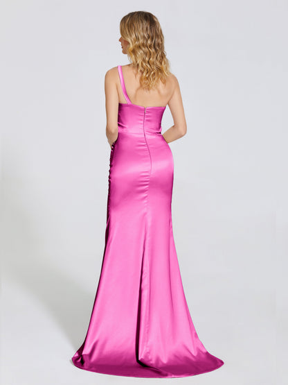 Joanna Straps Trumpet Soft Satin Bridesmaid Dress