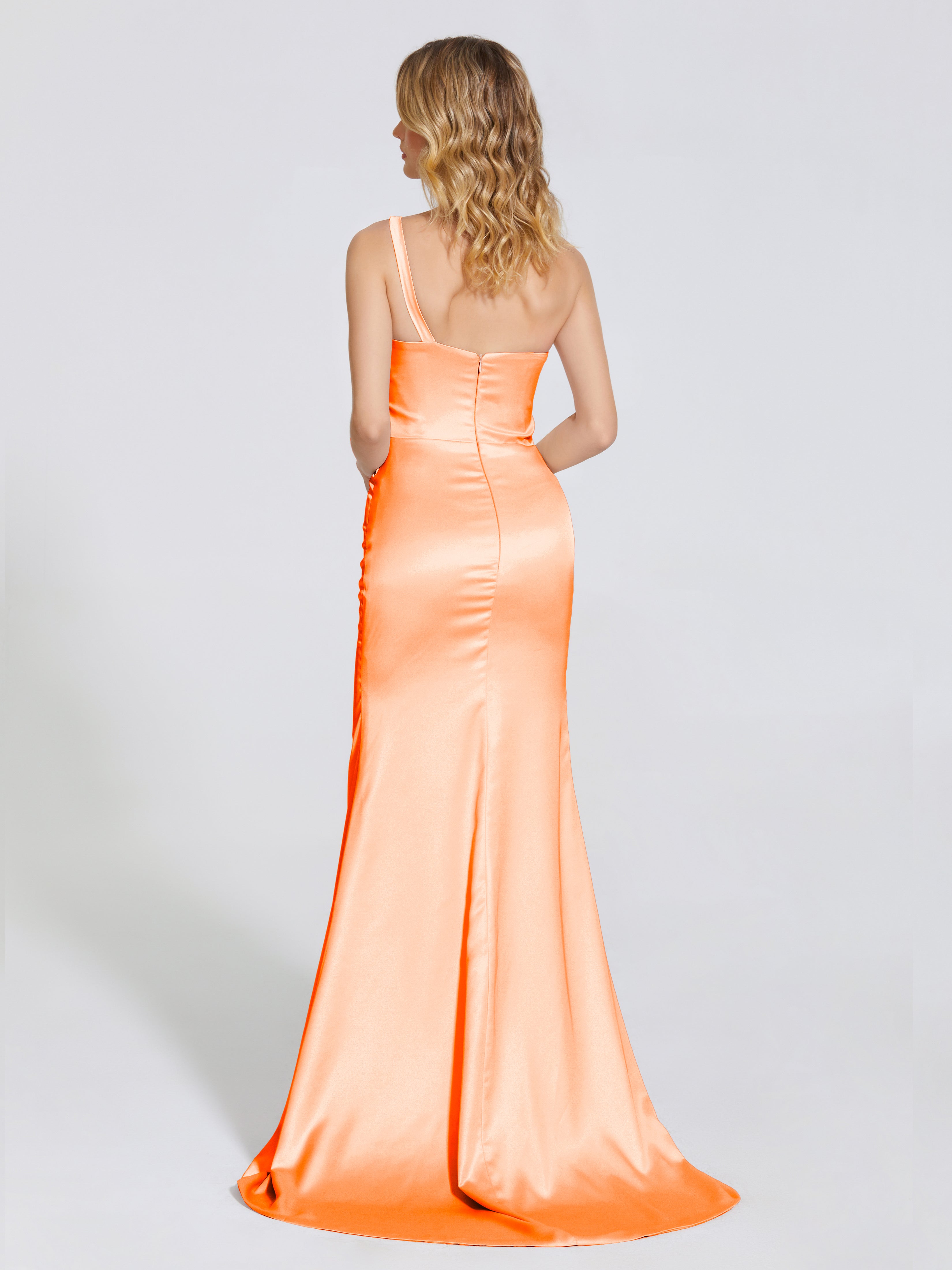 Joanna Straps Trumpet Soft Satin Bridesmaid Dress