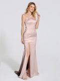 Joanna Straps Trumpet Soft Satin Bridesmaid Dress