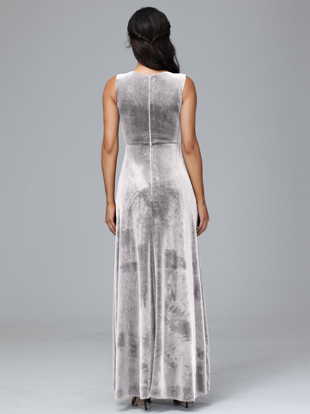Straps V Neck Plus Size Bridesmaid Dress With Slit