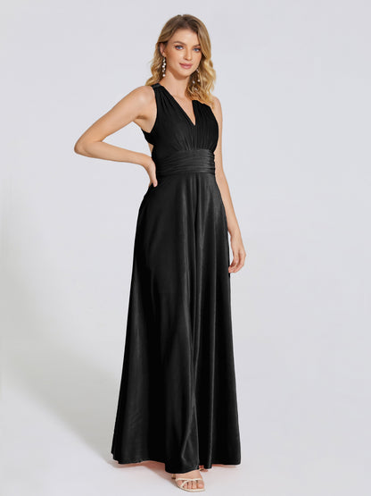 Brooklynn Straps Velvet Bridesmaid Dress With Empire Waist