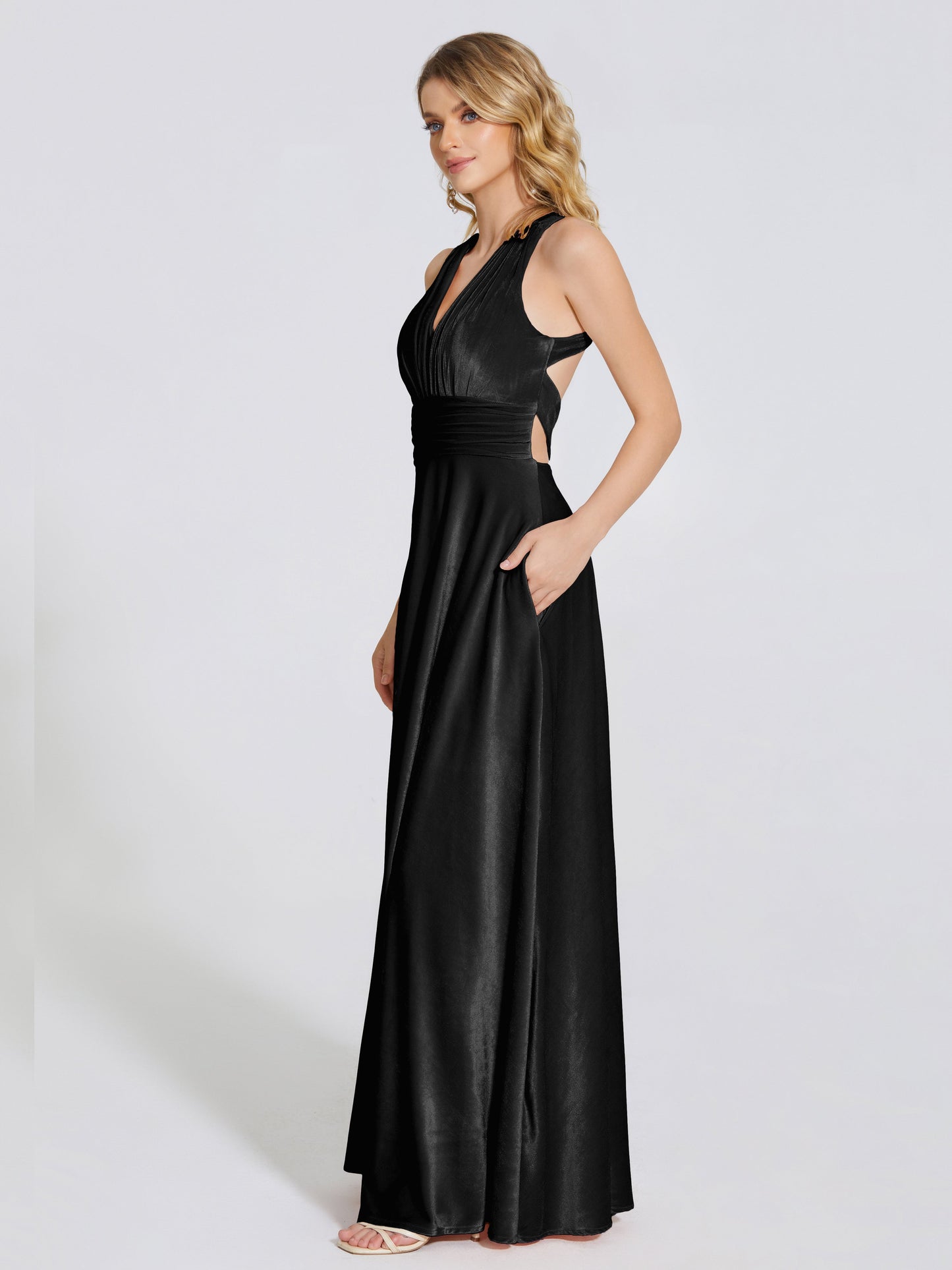 Brooklynn Straps Velvet Bridesmaid Dress With Empire Waist