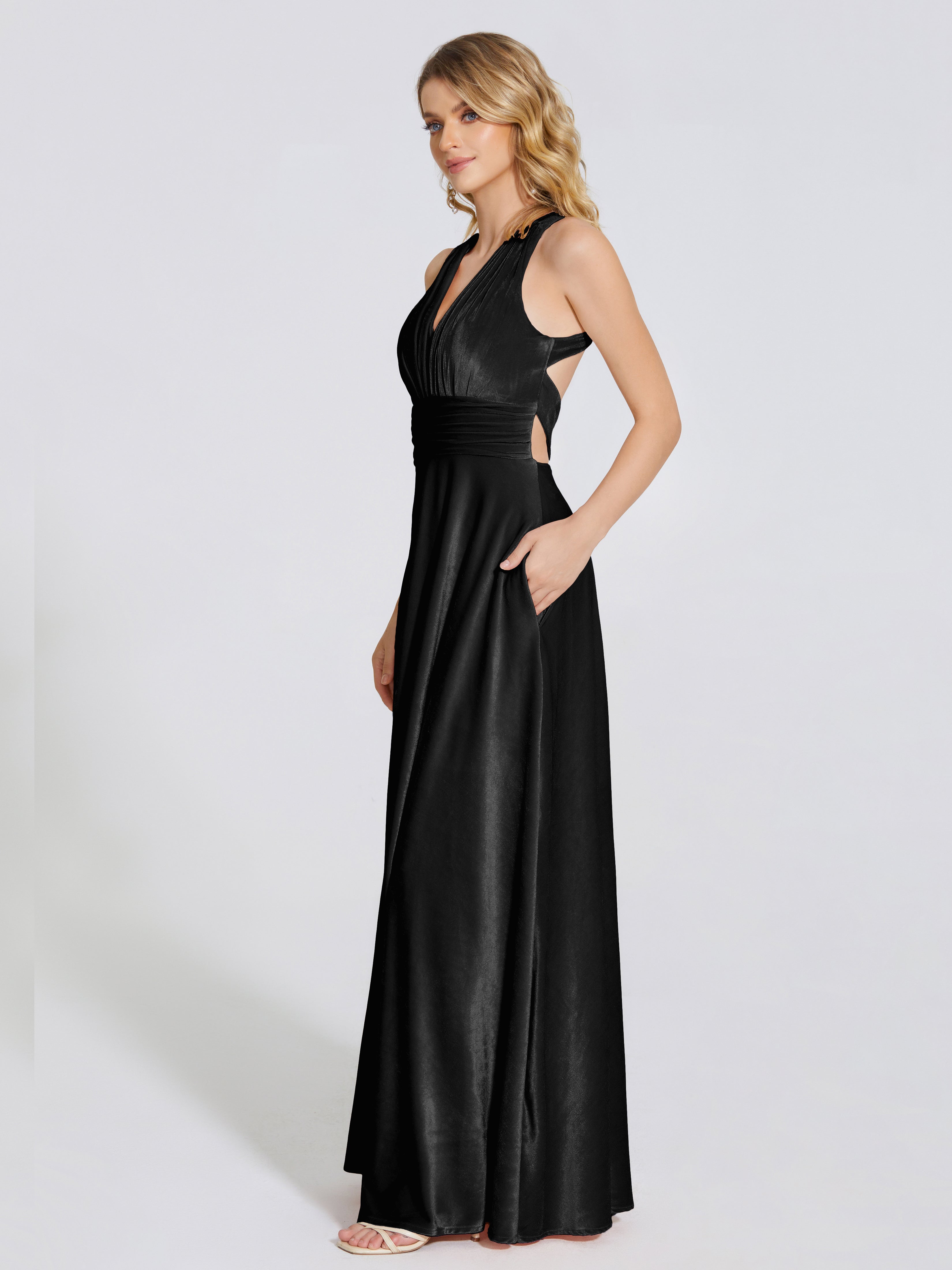 Brooklynn Straps Velvet Bridesmaid Dress With Empire Waist