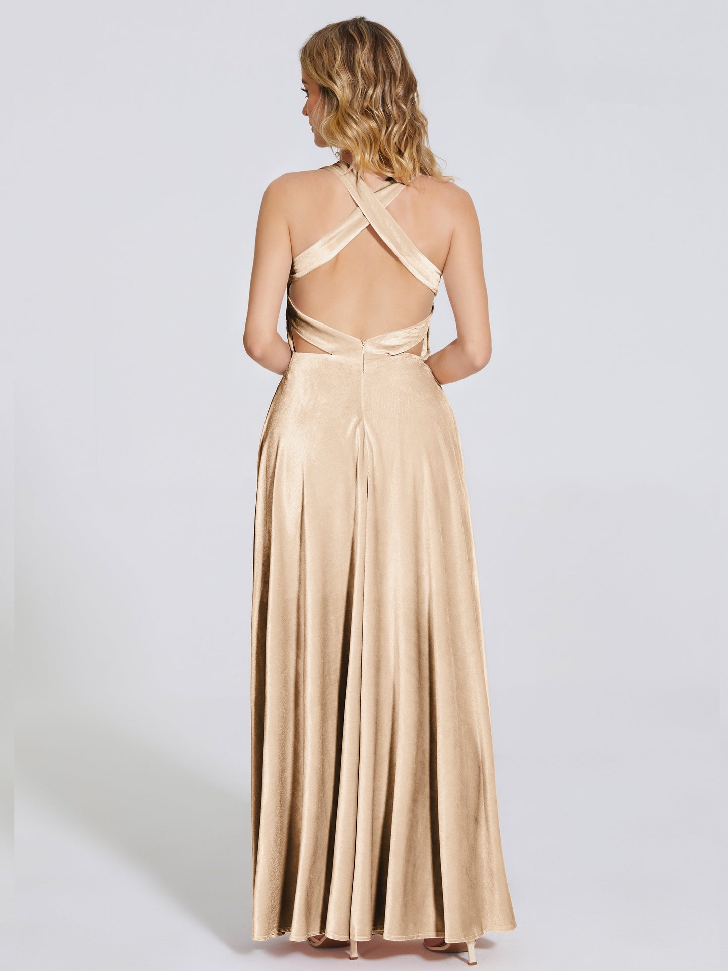 Brooklynn Straps Velvet Bridesmaid Dress With Empire Waist