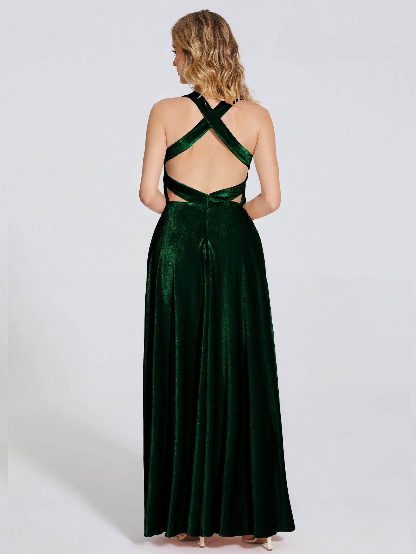 Brooklynn Straps Velvet Bridesmaid Dress With Empire Waist