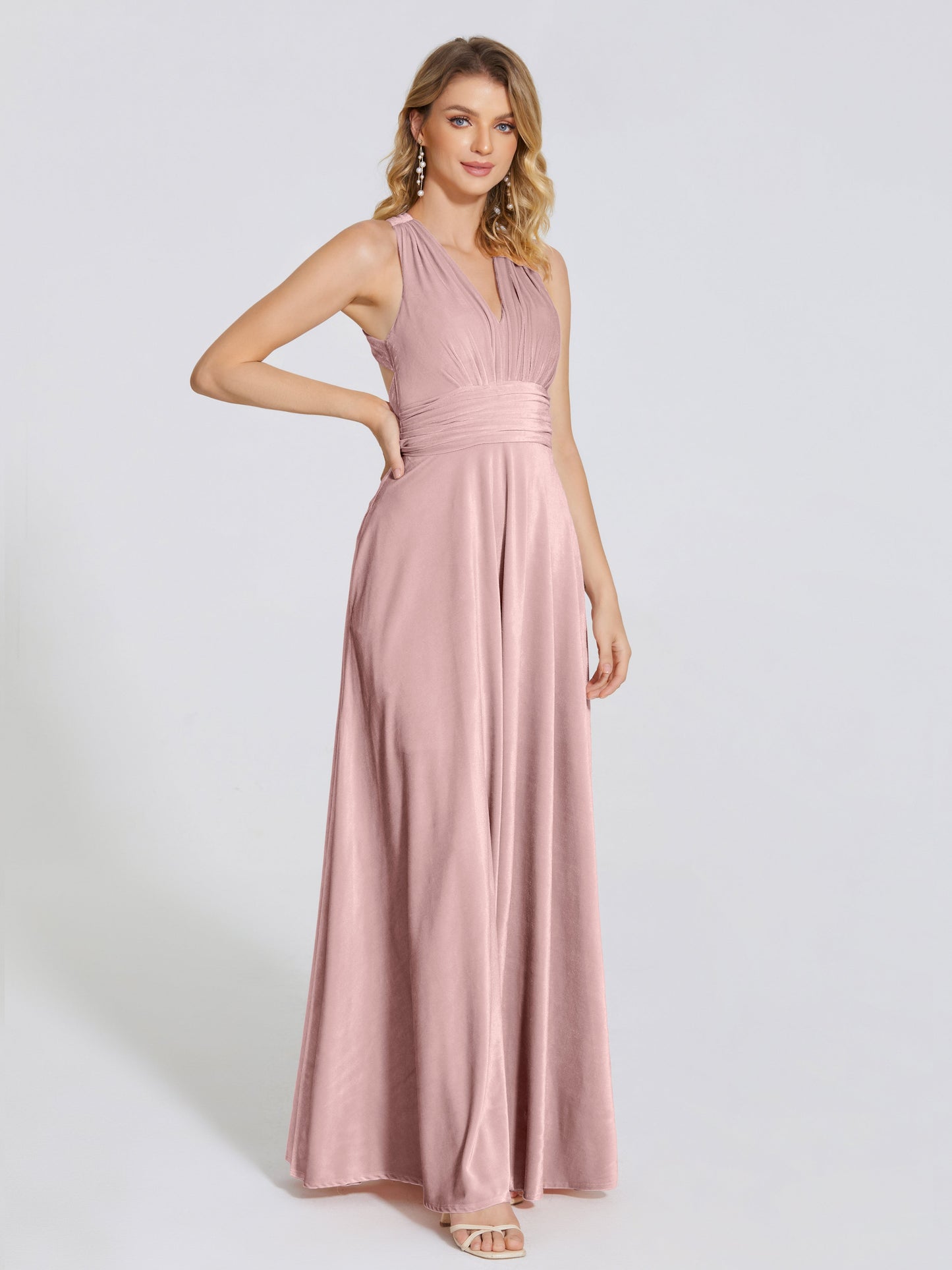 Brooklynn Straps Velvet Bridesmaid Dress With Empire Waist
