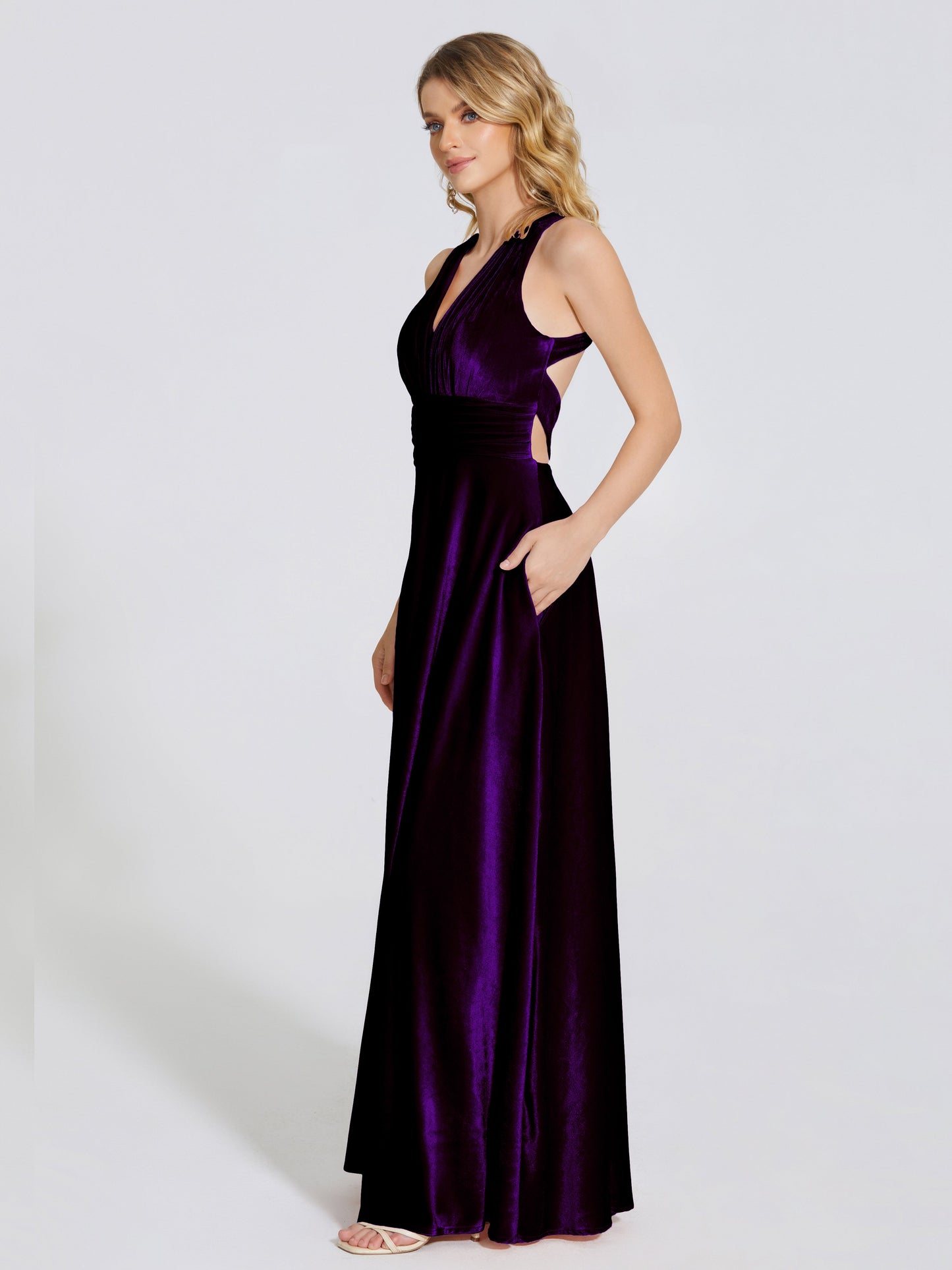 Brooklynn Straps Velvet Bridesmaid Dress With Empire Waist