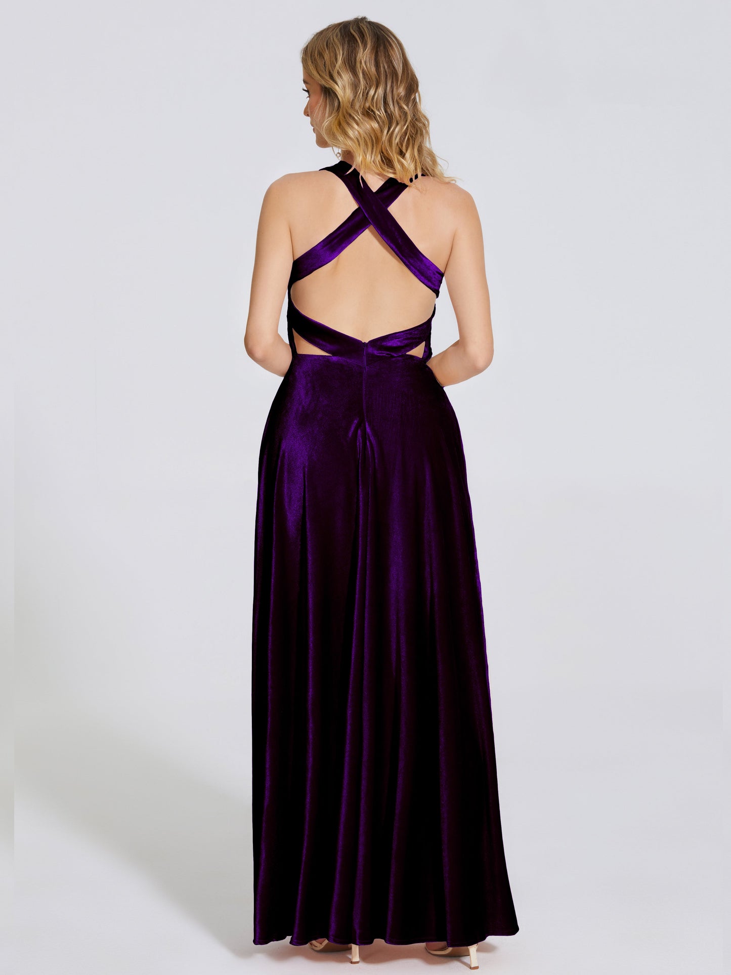 Brooklynn Straps Velvet Bridesmaid Dress With Empire Waist