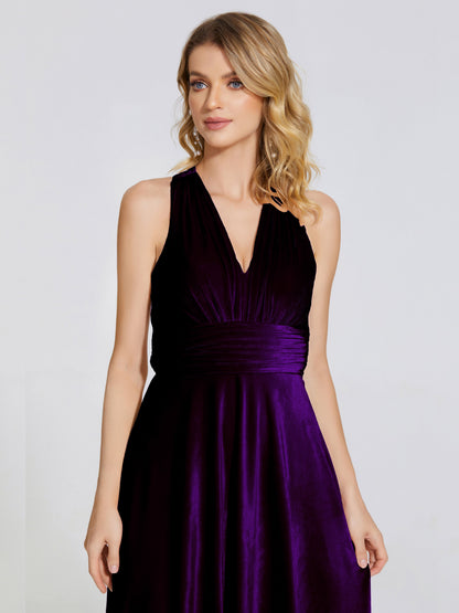 Brooklynn Straps Velvet Bridesmaid Dress With Empire Waist