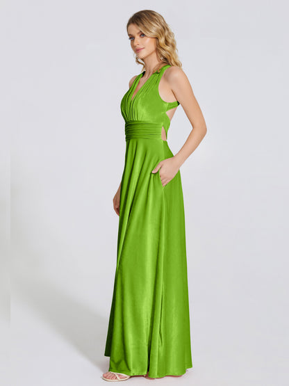 Brooklynn Straps Velvet Bridesmaid Dress With Empire Waist