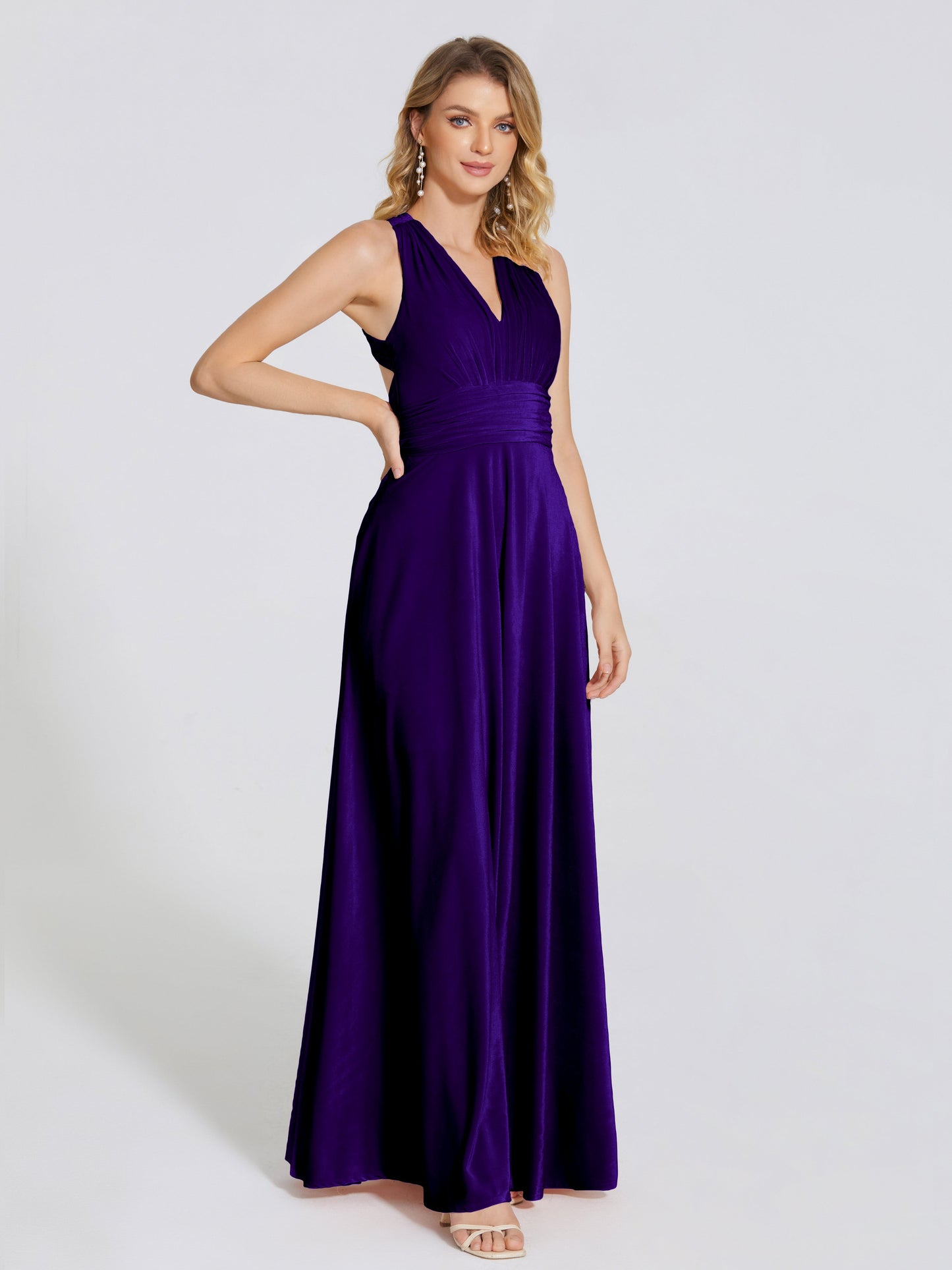 Brooklynn Straps Velvet Bridesmaid Dress With Empire Waist