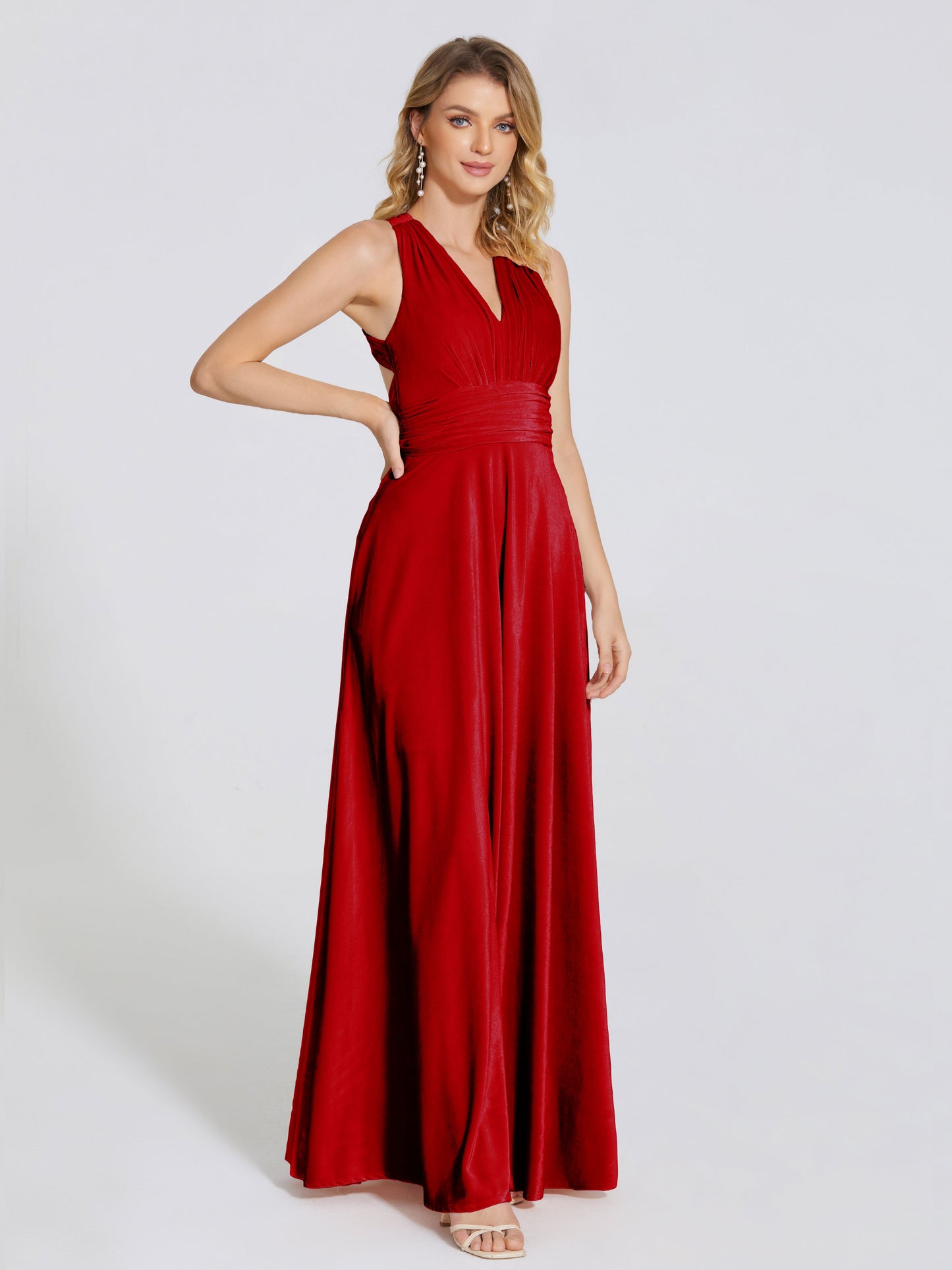 Brooklynn Straps Velvet Bridesmaid Dress With Empire Waist