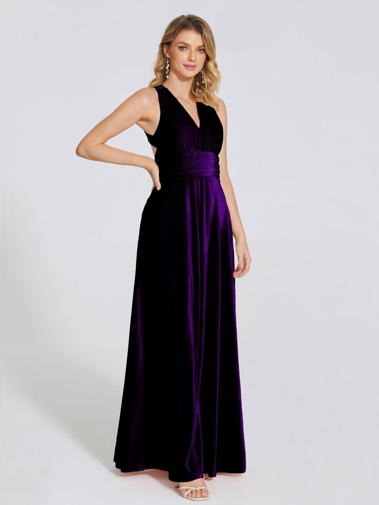 Brooklynn Straps Velvet Bridesmaid Dress With Empire Waist