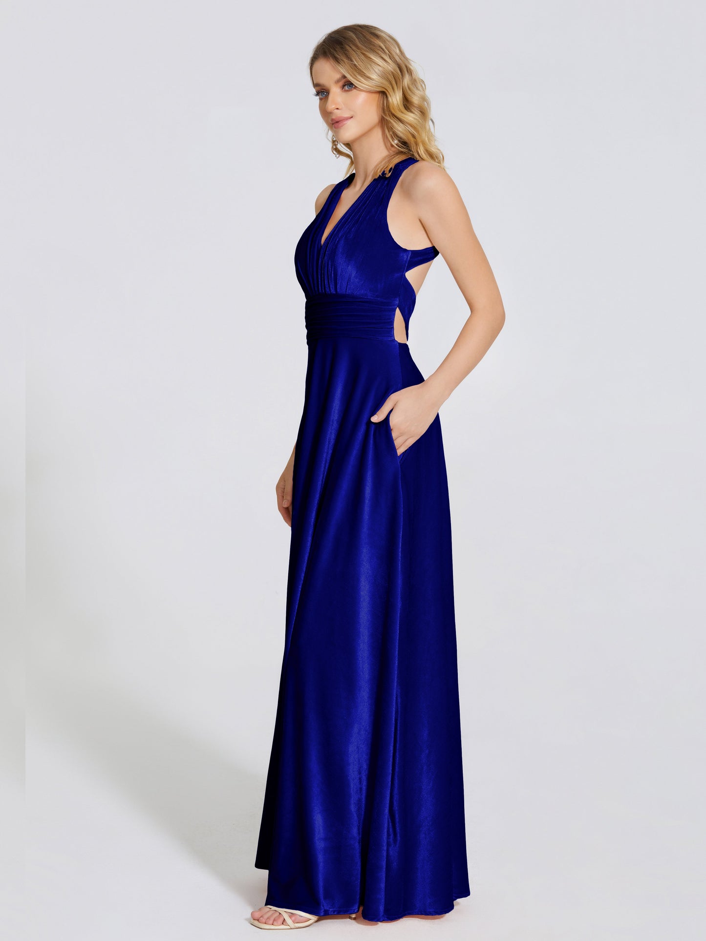 Brooklynn Straps Velvet Bridesmaid Dress With Empire Waist