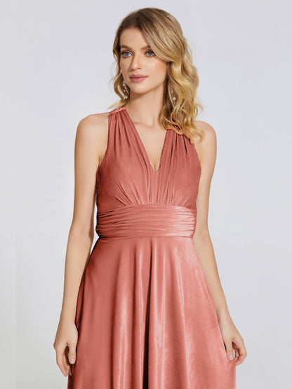 Brooklynn Straps Velvet Bridesmaid Dress With Empire Waist