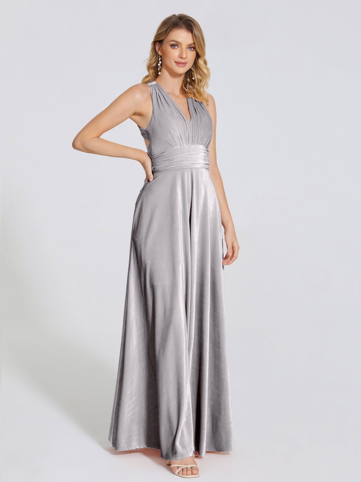 Brooklynn Straps Velvet Bridesmaid Dress With Empire Waist