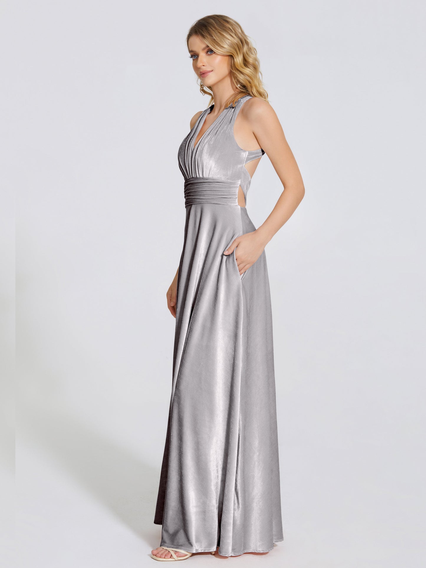 Brooklynn Straps Velvet Bridesmaid Dress With Empire Waist