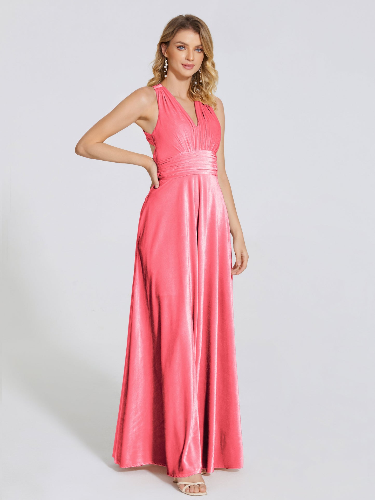 Brooklynn Straps Velvet Bridesmaid Dress With Empire Waist