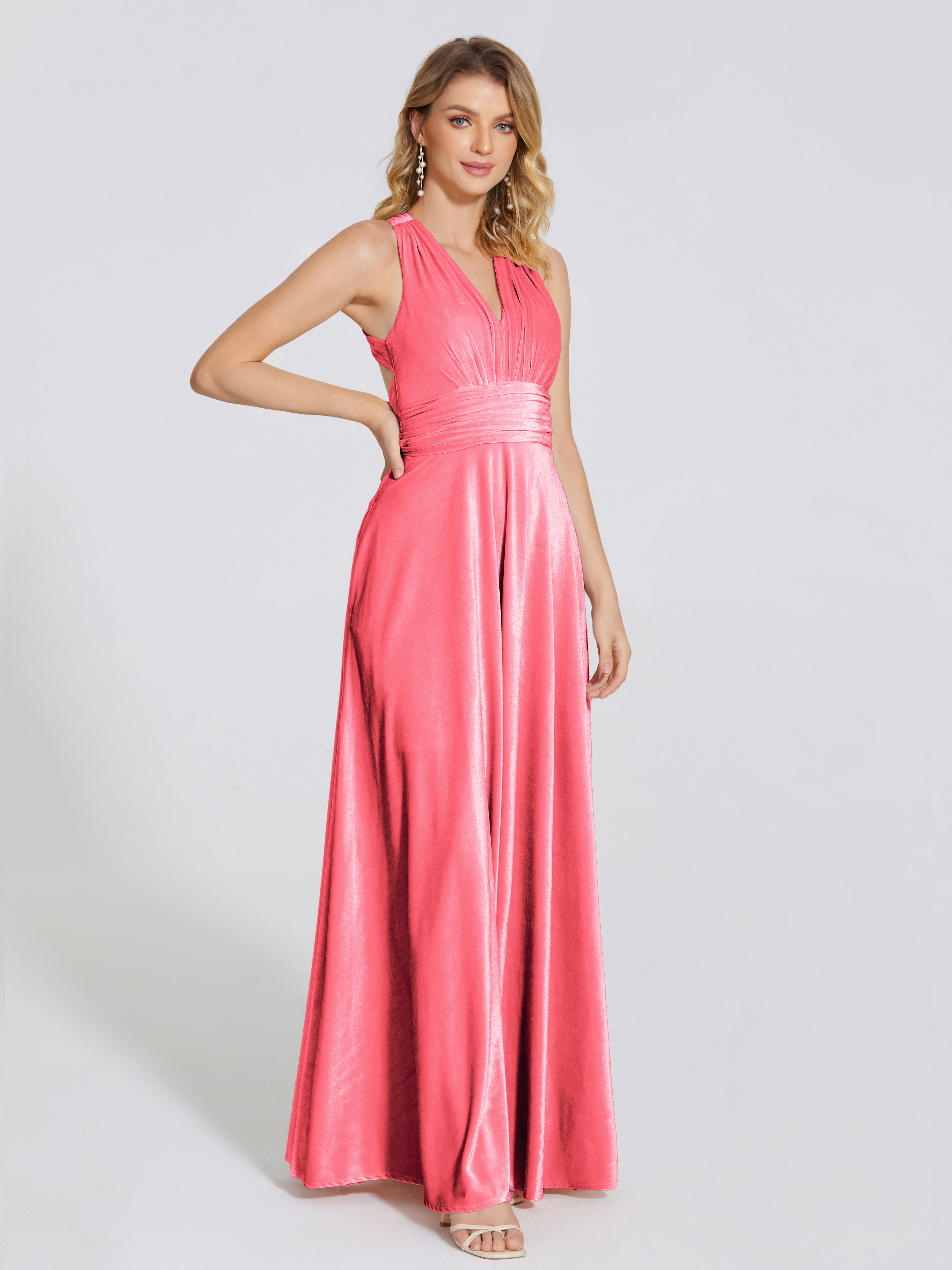 Brooklynn Straps Velvet Bridesmaid Dress With Empire Waist