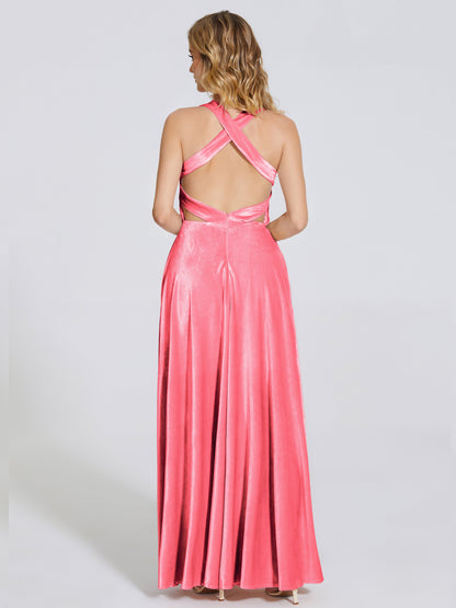 Brooklynn Straps Velvet Bridesmaid Dress With Empire Waist
