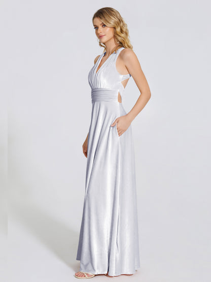 Brooklynn Straps Velvet Bridesmaid Dress With Empire Waist