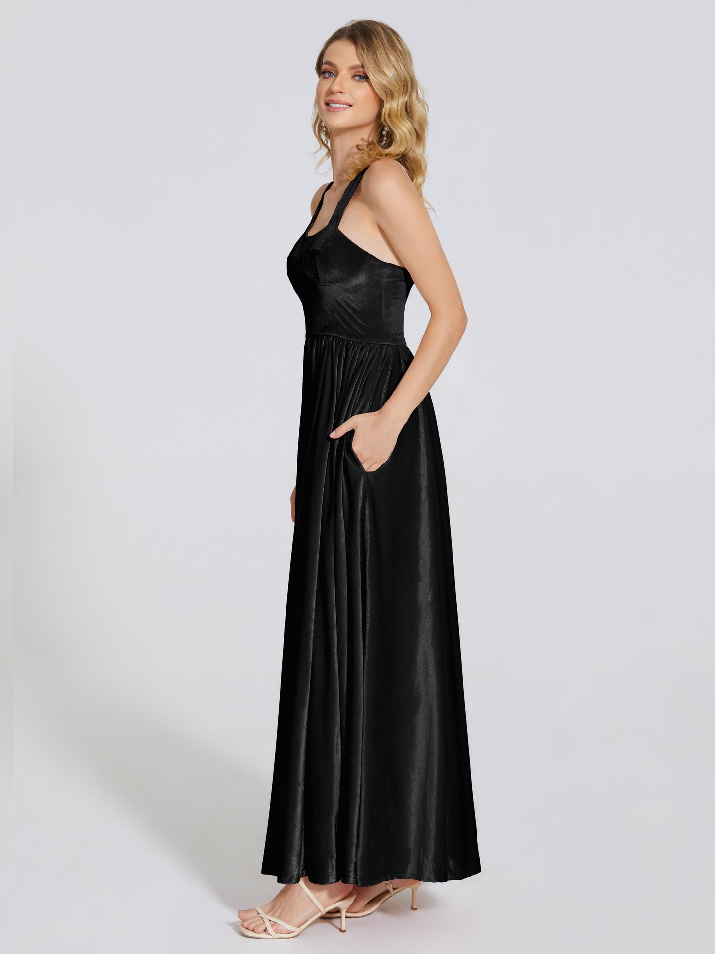 Brynlee Sweetheart Velvet A-line Bridesmaid Dress