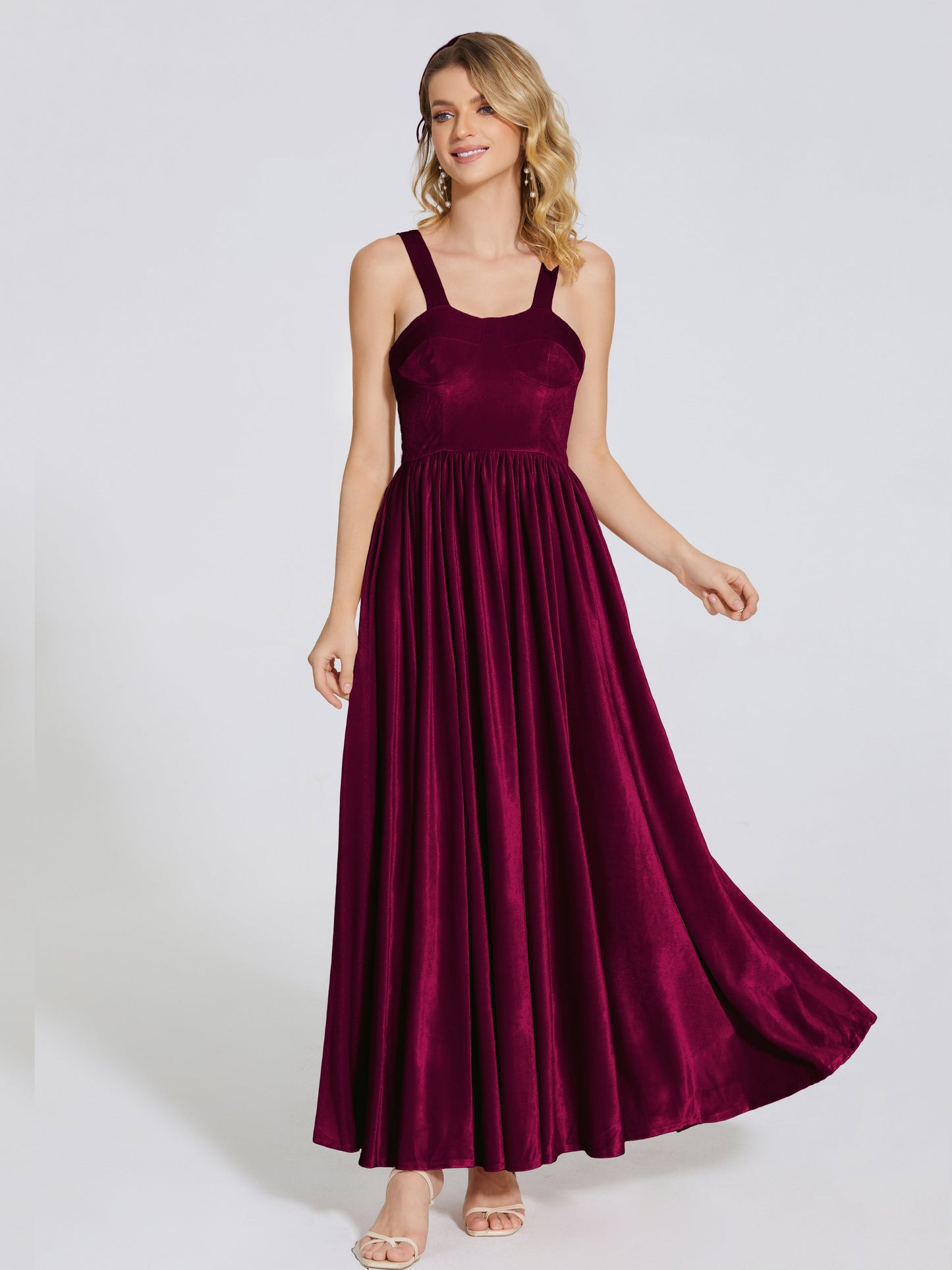 Brynlee Sweetheart Velvet A-line Bridesmaid Dress