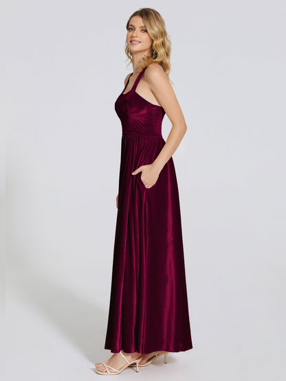 Brynlee Sweetheart Velvet A-line Bridesmaid Dress