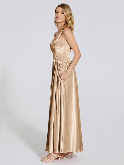 Brynlee Sweetheart Velvet A-line Bridesmaid Dress