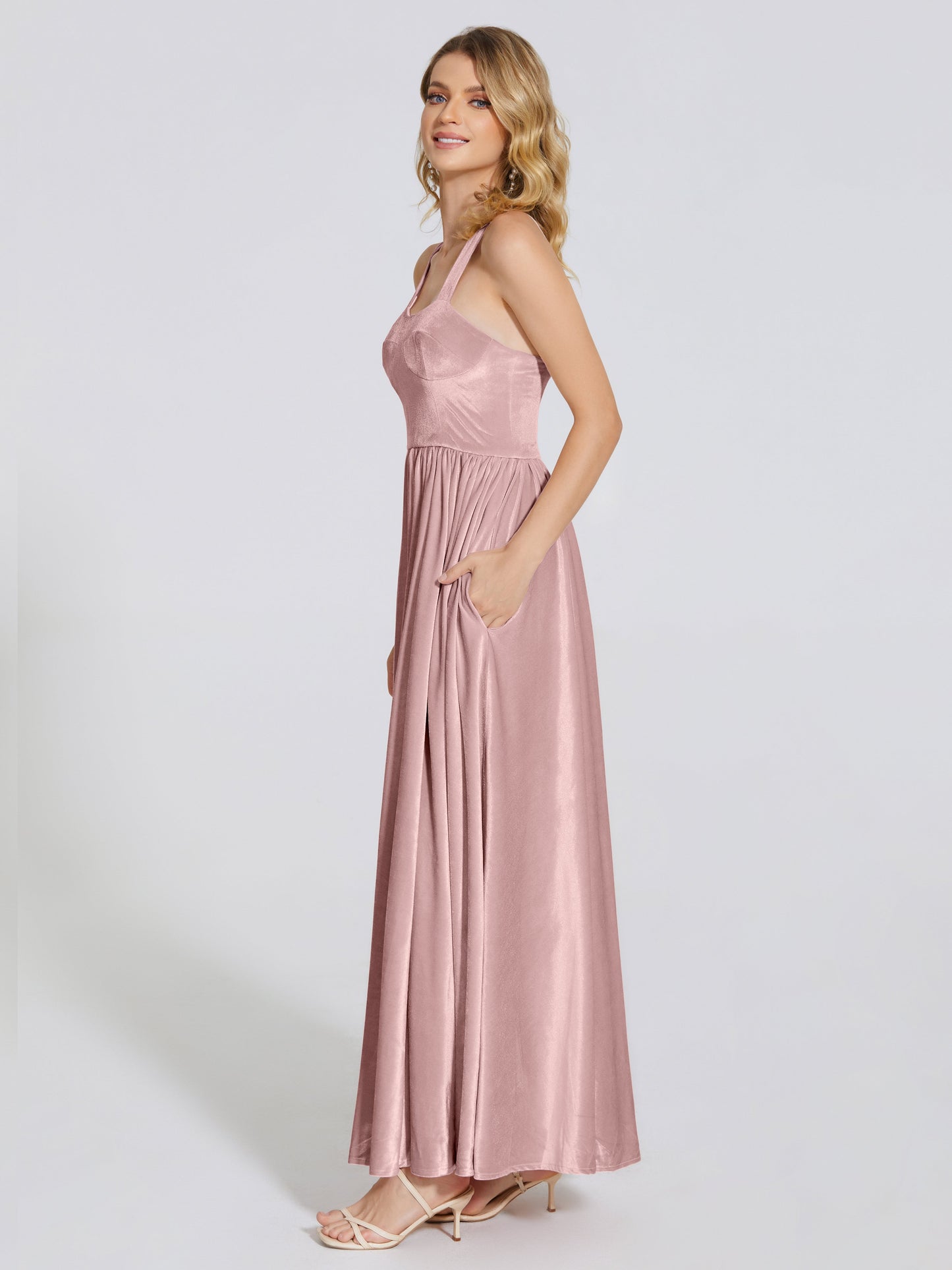 Brynlee Sweetheart Velvet A-line Bridesmaid Dress