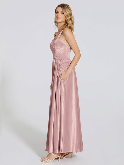 Brynlee Sweetheart Velvet A-line Bridesmaid Dress