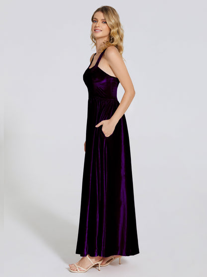 Brynlee Sweetheart Velvet A-line Bridesmaid Dress
