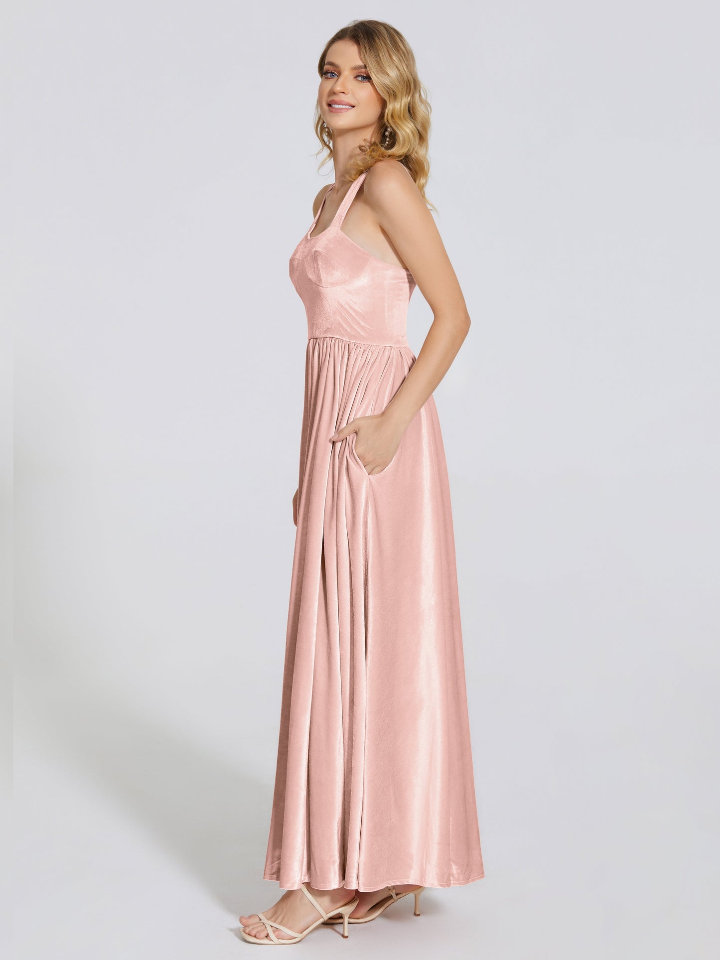 Brynlee Sweetheart Velvet A-line Bridesmaid Dress