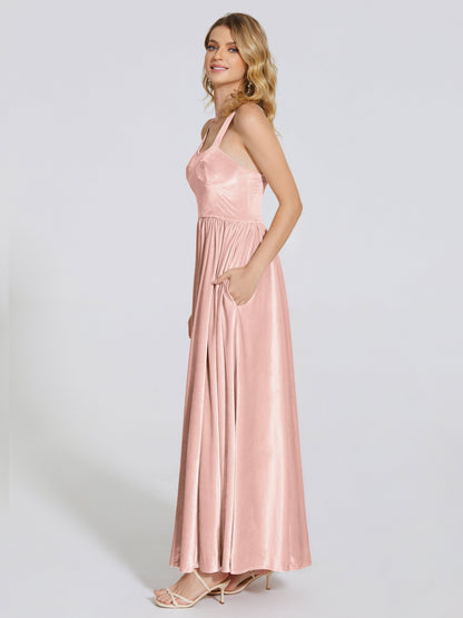 Brynlee Sweetheart Velvet A-line Bridesmaid Dress