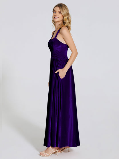 Brynlee Sweetheart Velvet A-line Bridesmaid Dress