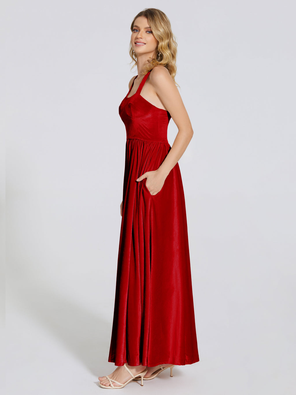 Brynlee Sweetheart Velvet A-line Bridesmaid Dress