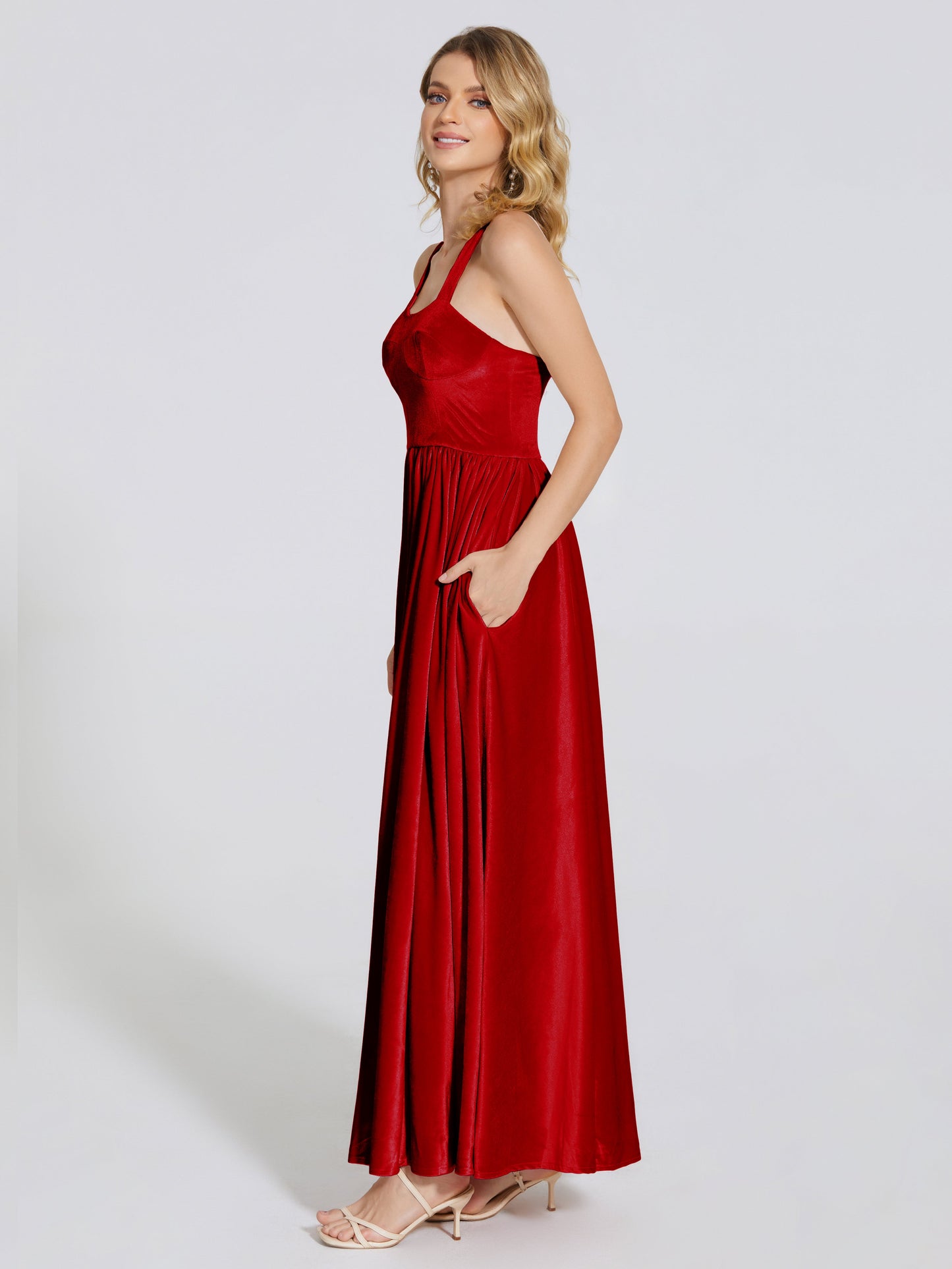 Brynlee Sweetheart Velvet A-line Bridesmaid Dress