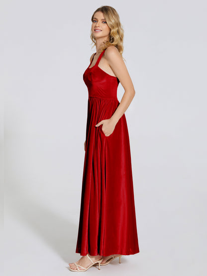 Brynlee Sweetheart Velvet A-line Bridesmaid Dress