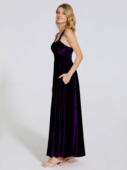 Brynlee Sweetheart Velvet A-line Bridesmaid Dress