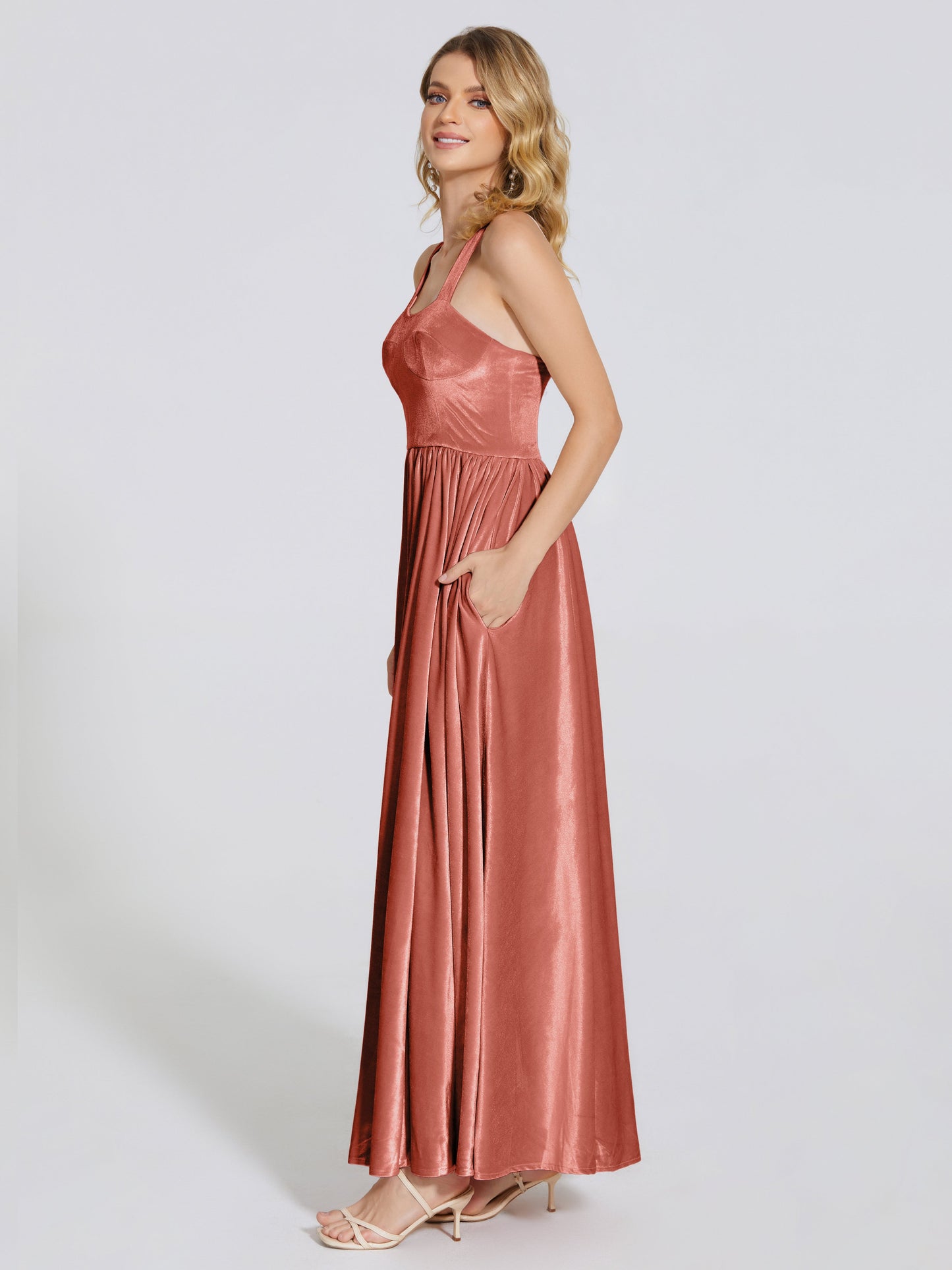 Brynlee Sweetheart Velvet A-line Bridesmaid Dress