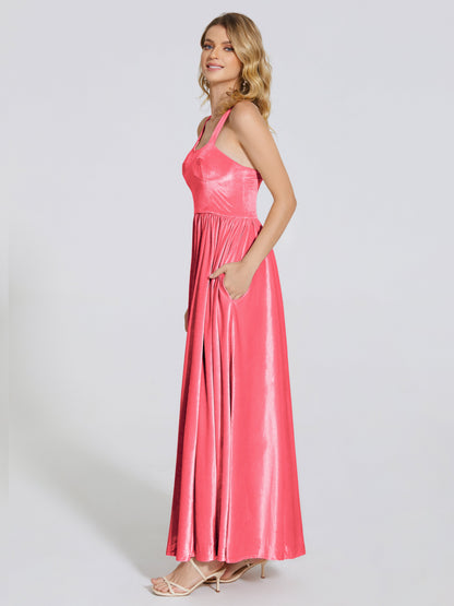 Brynlee Sweetheart Velvet A-line Bridesmaid Dress
