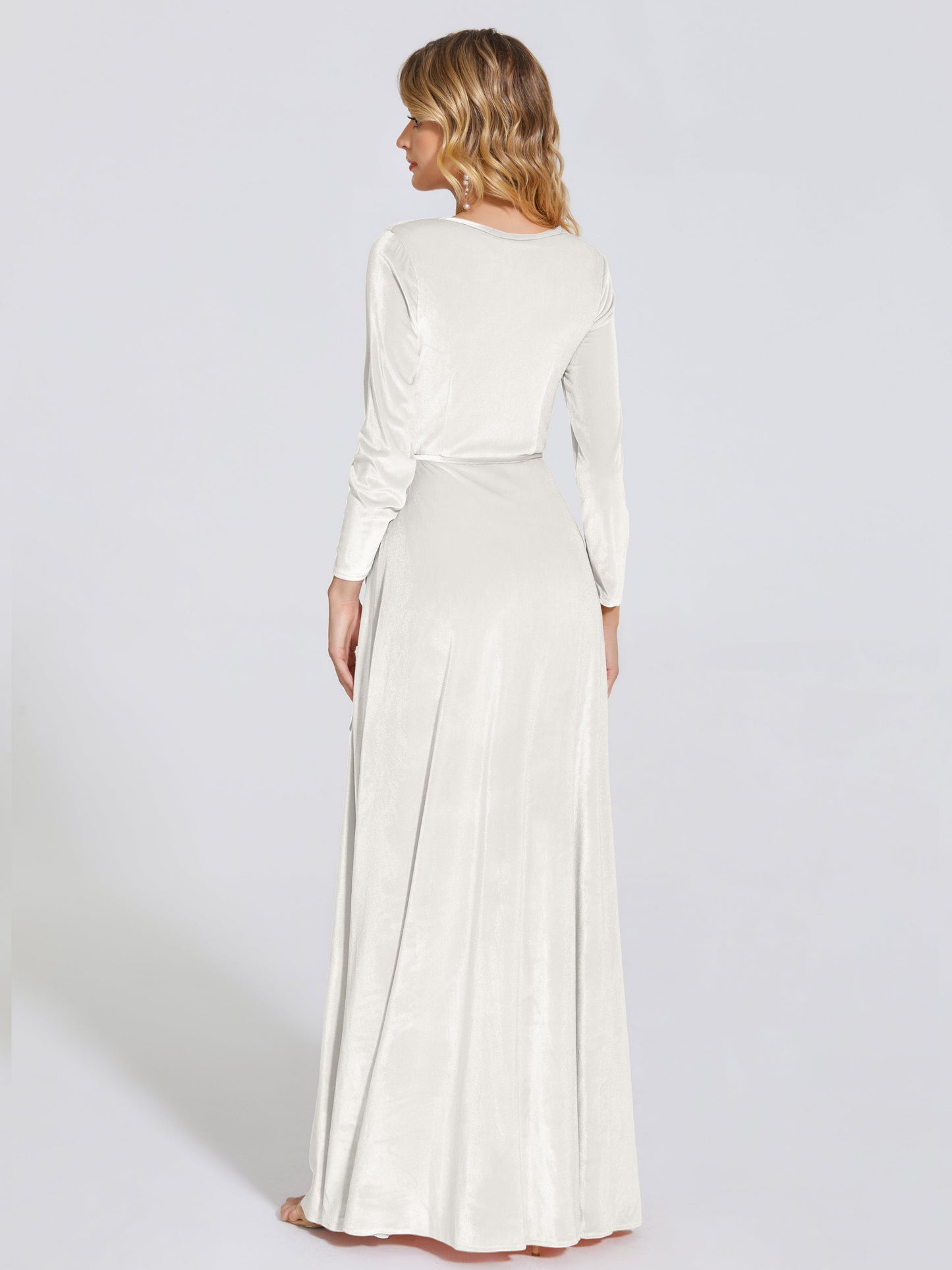 Leila V Neck Velvet Bridesmaid Dress With Sleeves
