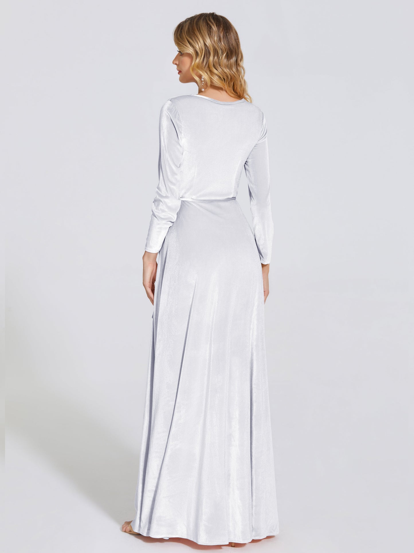 Leila V Neck Velvet Bridesmaid Dress With Sleeves