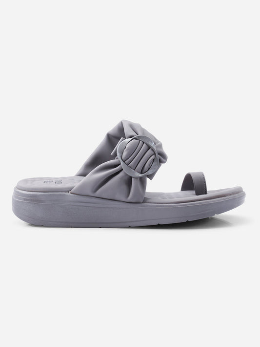 Women's Grey Slipon Sandal (IU6022)